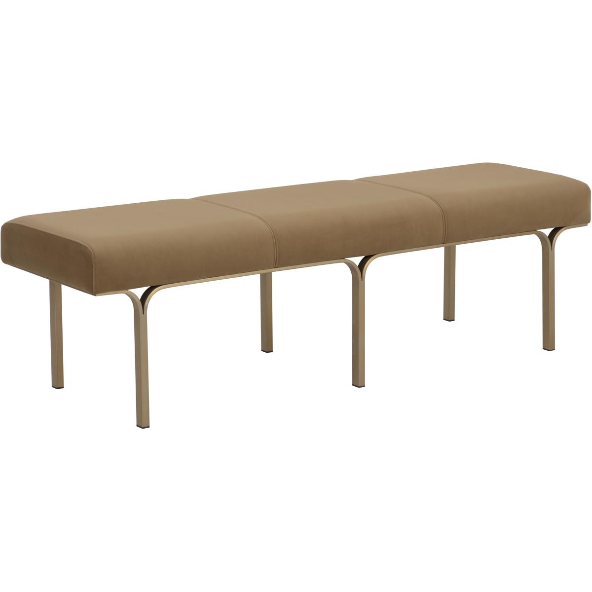 Aurella Kona Camel Upholstered 60" Accent Bench